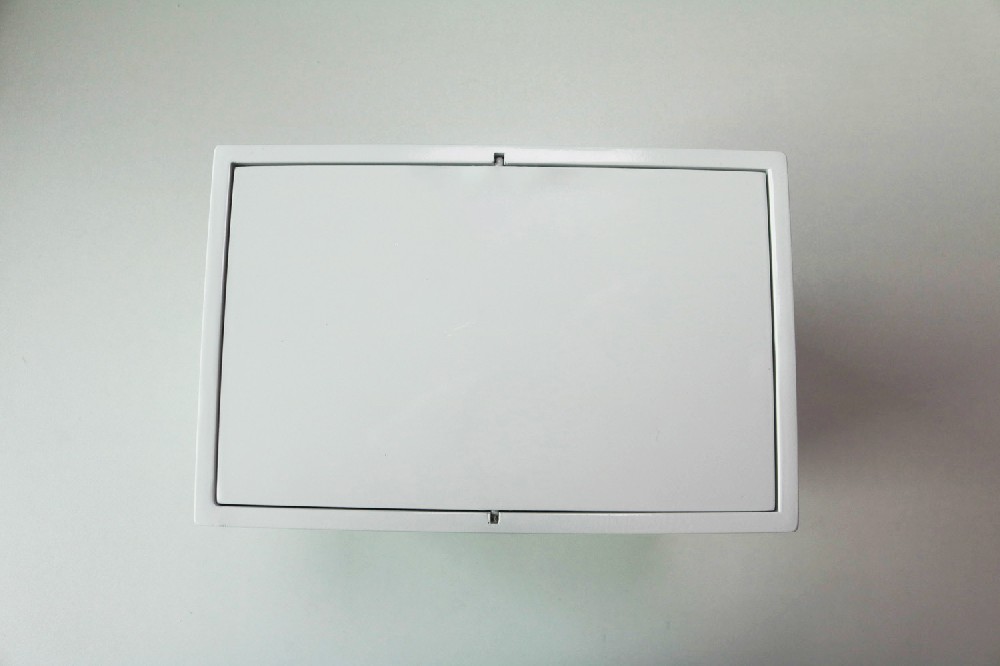 White waste can with swivel lid